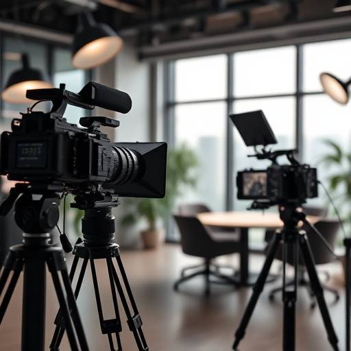 Professional corporate video production setup.